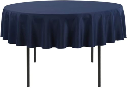 Waysle basics tablecloth 70 inch round in color dark blue