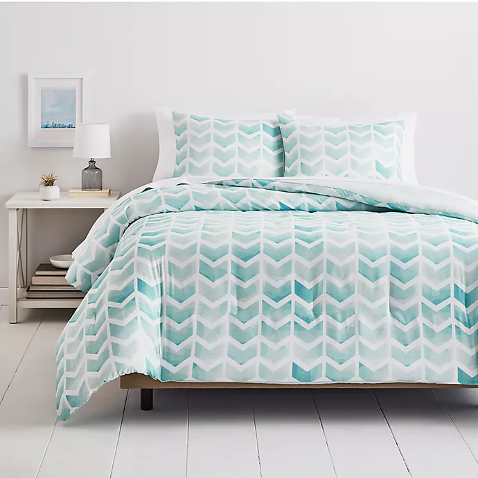 Simply Essential™ Watercolor Chevron 2-Piece Twin/Twin XL Comforter Set in Blue
