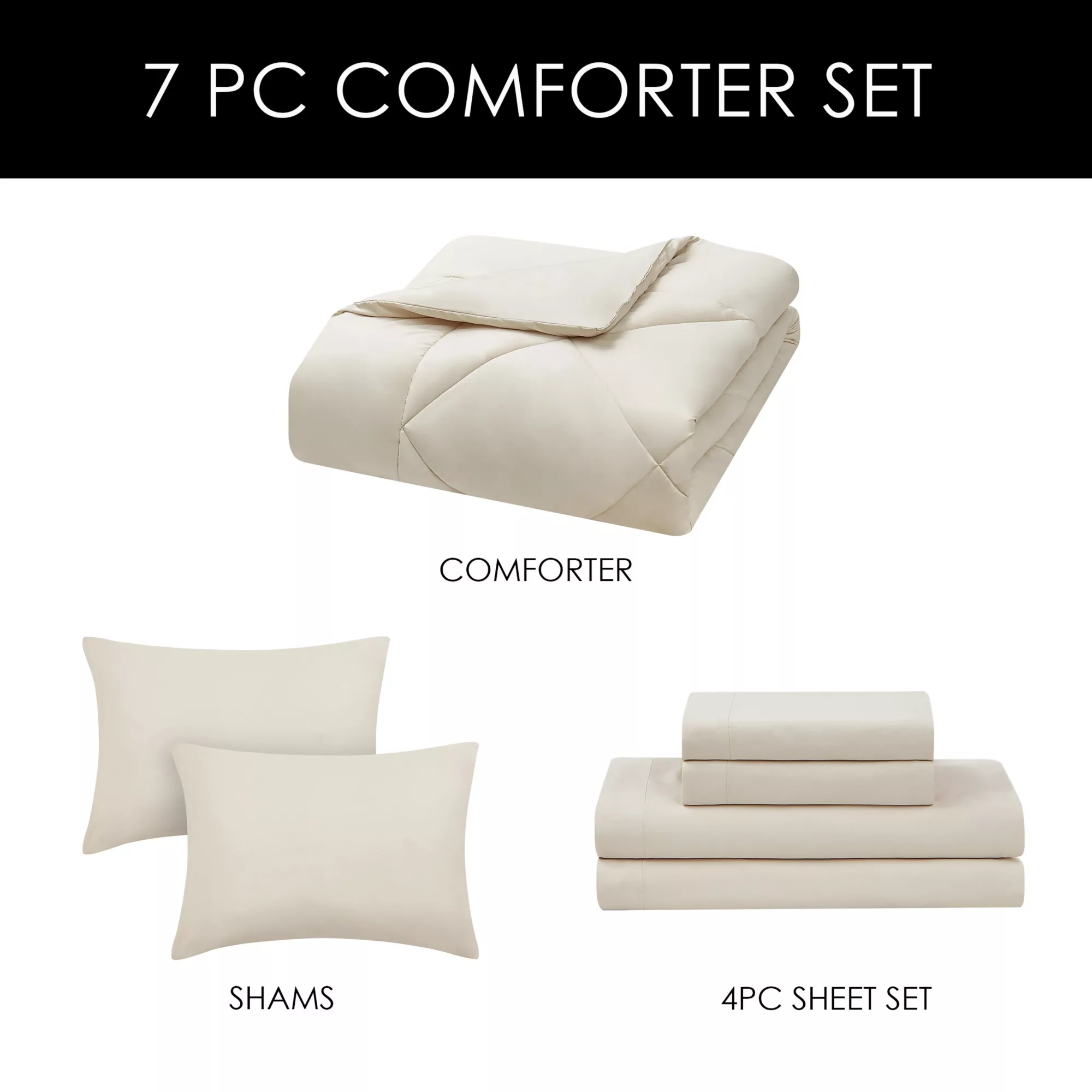 Ryleigh 7-Piece King Comforter Set in Linen