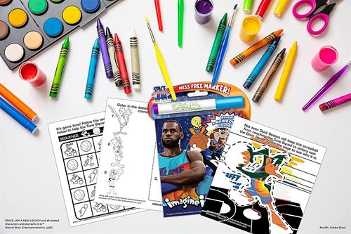 Bendon - Space Jam: A New Legacy 24 Page Imagine Ink Coloring and Activity Book with 1 Mess Free Marker (Looney Tunes)