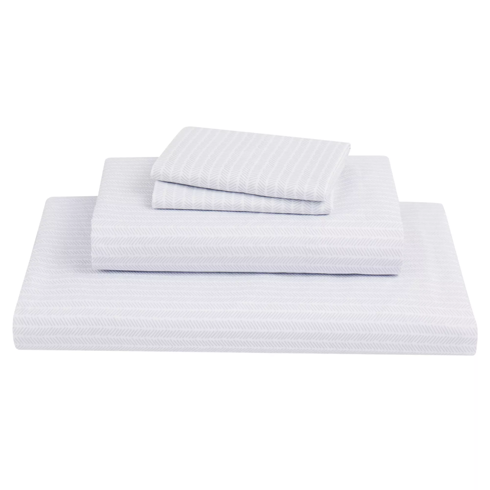 Simply Essential™ Truly Soft™ Microfiber Twin Printed Sheet Set in Grey Chevron 3 pieces