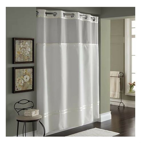 Hookless Litchfield 180×188 cm  Fabric Shower Curtain, White