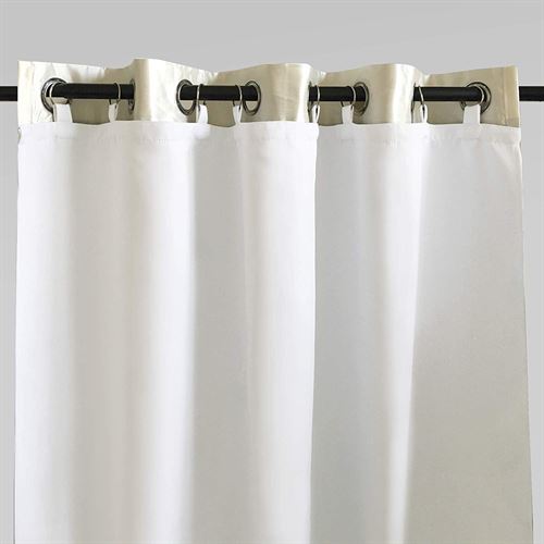 Smartblock 152 cm Rod Pocket Insulating Blackout Curtain Liner in White