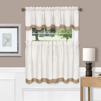Westport Window Curtain Tier Pair and Valance Set - 	Achim Home Furnishings