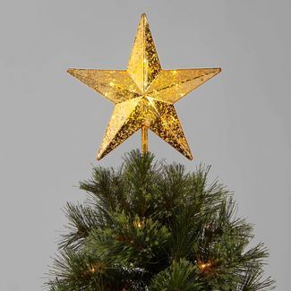25 cm  Lit Mercury Star Tree Topper Gold - Wondershop™