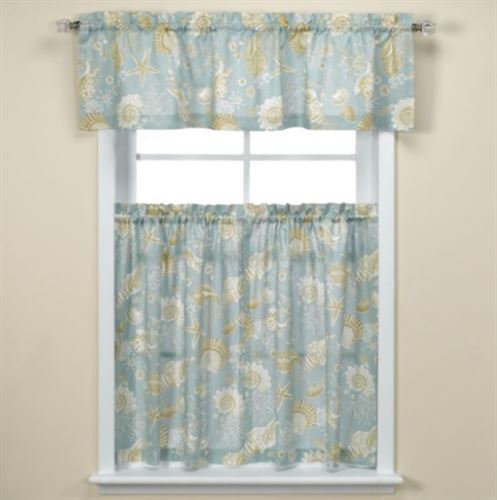 Kitchen Tiers White Café Curtains 24" Long Window Drapes Sea Shells Patttern Small Sheer Curtain Panels Paisley Scroll Rod Pocket Voile Half Window Curtains for Bathroom 2 Panels