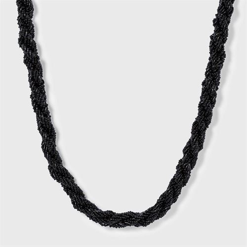 Seed Bead Twisted Beaded Necklace - A New Day Black