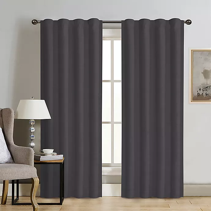 Therapedic® Carlisle Velvet 241x241 cm  100% Blackout Curtain Panel in Pewter (Single)