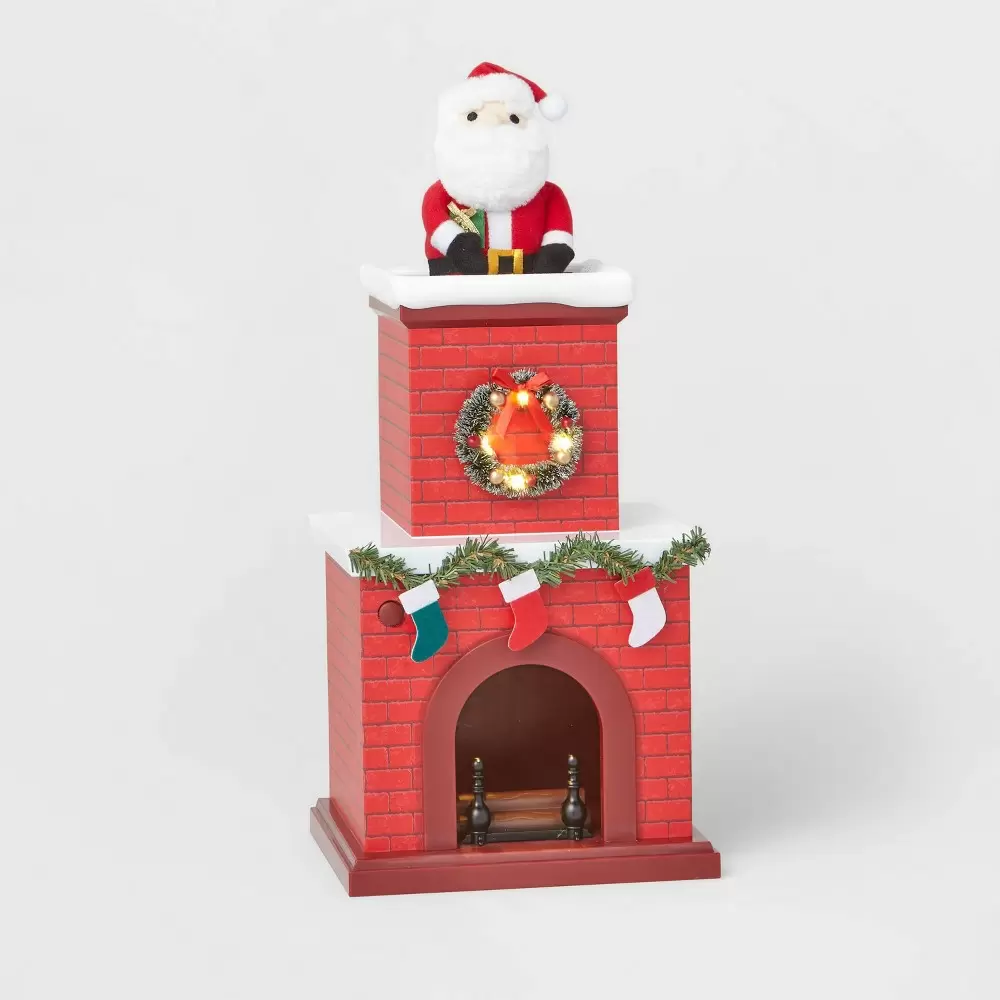 Animated Chimney with Santa Decorative Figurine - Wondershop
