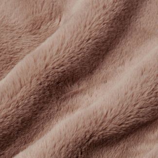 Faux Fur Pillowcase Brown Standard - Threshold