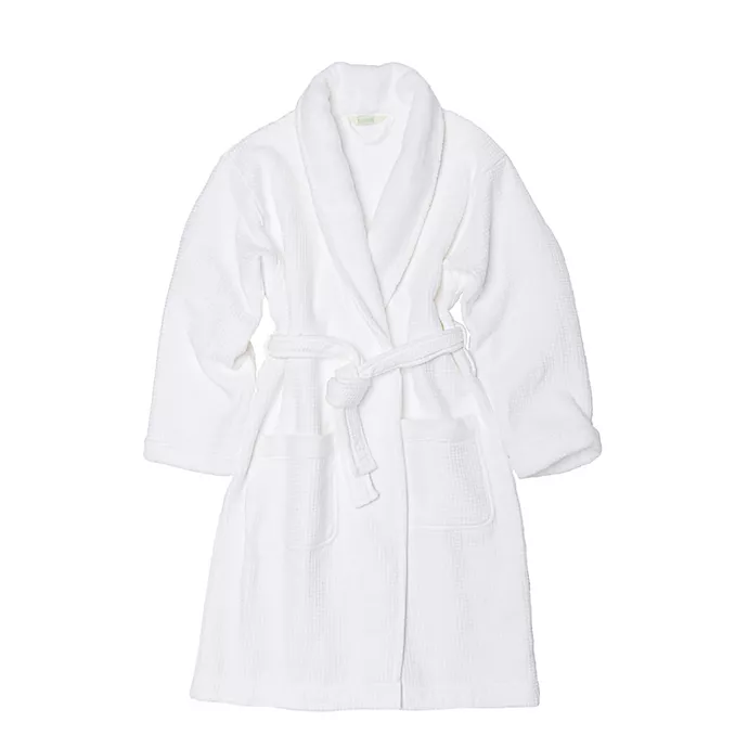Haven™ Waffle -S/M Organic Cotton Robe in White