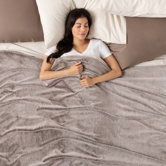 Faux Fur Weighted Blanket with Removable Cover - Threshold™
