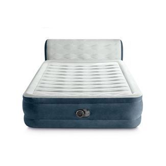 Intex 18" Pillow Top Air Mattress with Electric Pump and Headboard 120V - Queen Size