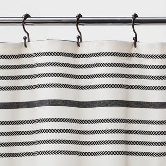 Threshold™ Striped Shower Curtain Black/White