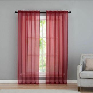 Kate Aurora Living Premium 2 Pack Sheer Voile Window Curtain Panels