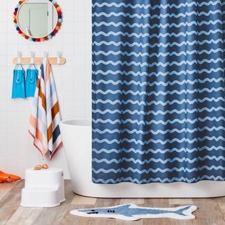 Pillowfort™ Blue Wave Shower Curtain