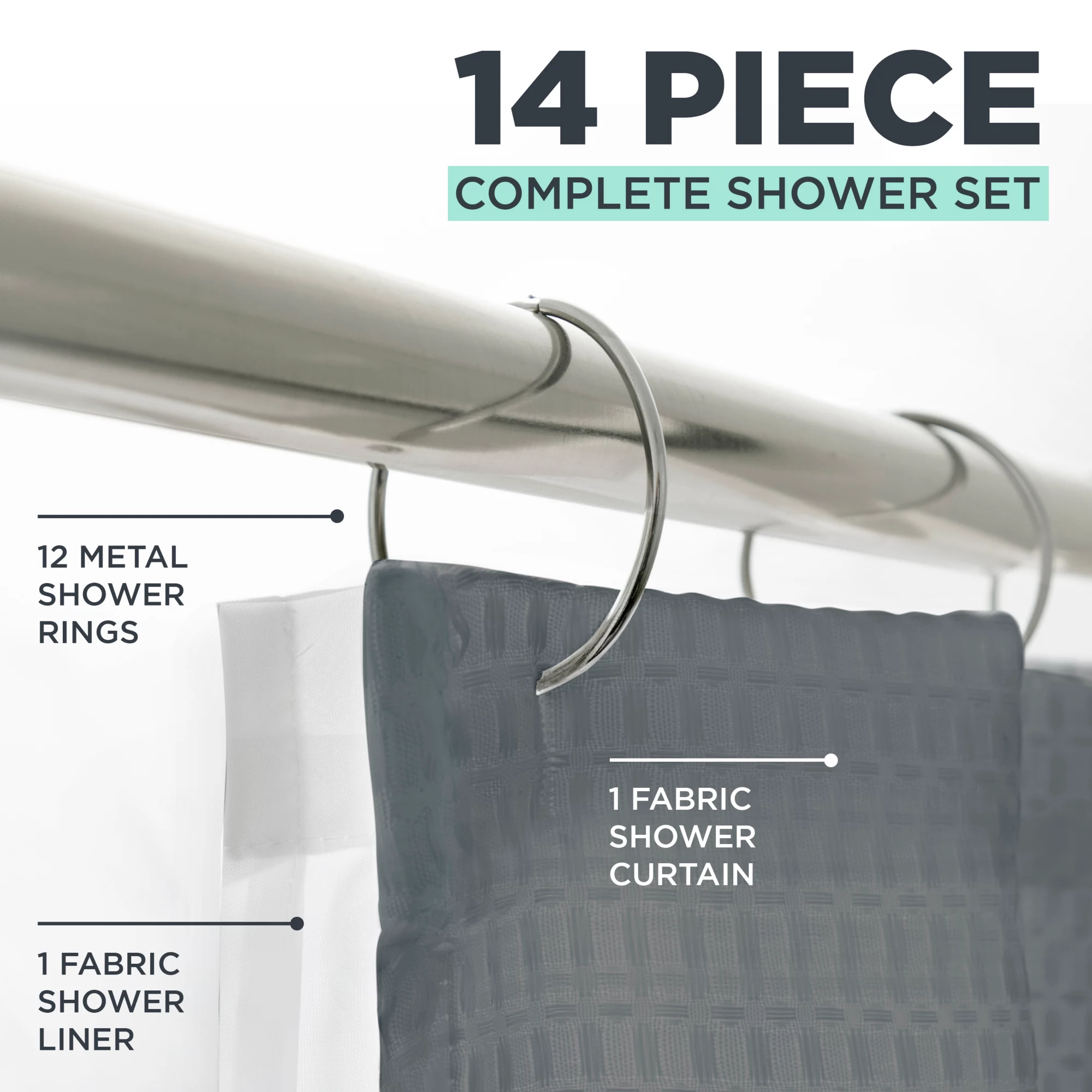 Smart Clean 14-Piece Shower Set