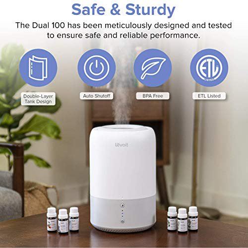 LEVOIT Humidifiers for Bedroom, Cool Mist Air Vaporizer for Babies, Ultrasonic 120V