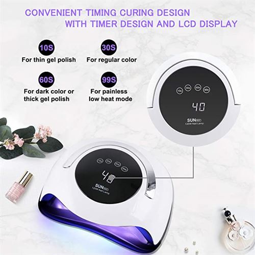 Berabo Faster Nail Dryer for Gel Polish with 4 Timer Setting Professional Gel Lamp Portable Handle Curing Lamp for Fingernail and Toenail Auto Sensor