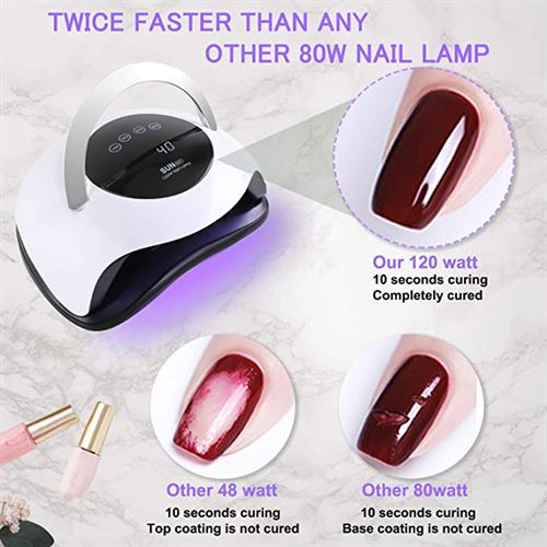Berabo Faster Nail Dryer for Gel Polish with 4 Timer Setting Professional Gel Lamp Portable Handle Curing Lamp for Fingernail and Toenail Auto Sensor