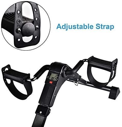 Under Desk Bike Pedal Exerciser with LCD Monitor Resistance and Resistance for Seniors, Stationary Foldable