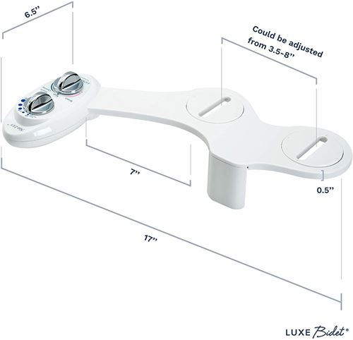 LUXE Bidet Neo 185 (Elite) Non-Electric Bidet Toilet Attachment w/ Self-cleaning Dual Nozzle and Easy Water Pressure Adjustment