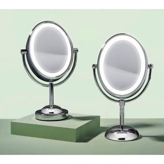 Conair Polished Chrome Mirror with LED Ring Light - 7x Magnification - 120V