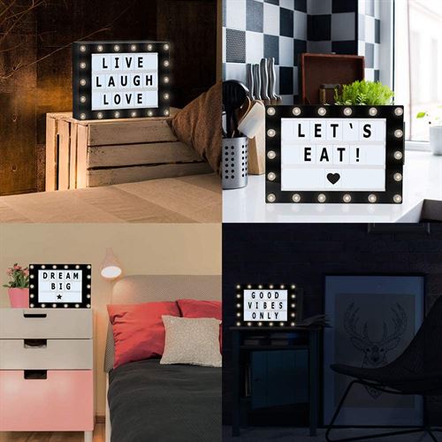 LED cinematic light box with 200 light up sign letters