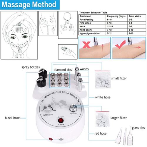 Beauty Star Portable 3 in 1 3 Microdermabrasion Diamond Peeling Device for the Face - 120 Volt