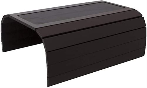 Sofa Couch Arm Tray Table with EVA Base. Weighted Sides. Fits Over Square Chair arms (Dark Brown)