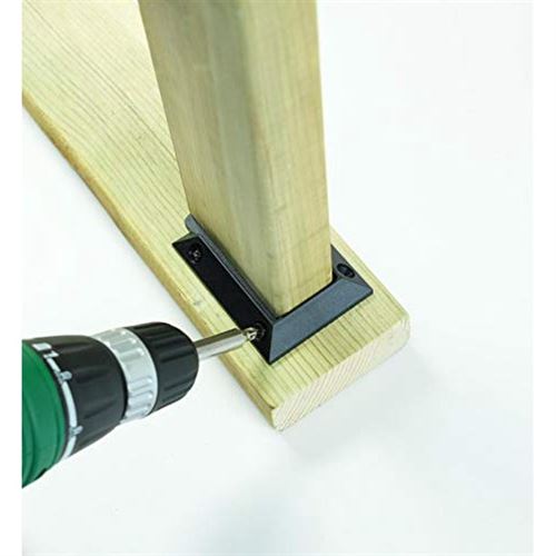 KASTFORCE KF4011 20pcs Deck Railing Brackets Connectors for 2x4 (1.5x3.5) Railing Wood Post with 120pcs Black Coating Stainless Screws