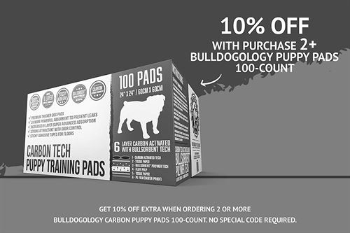 Bulldogology Carbon Puppy Pee Pads with Adhesive Sticky Tape