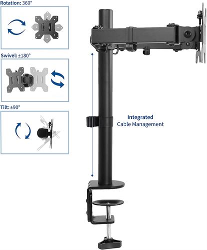 VIVO STAND-V002 Dual LCD Monitor Desk Mount Stand Heavy Duty Fully Adjustable Fits 2 Screen size 13 to 27''