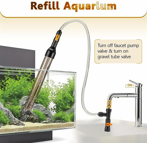 Long Hose Set Aquarium Water Change Gravel Free Drain and Fill 49 Feet