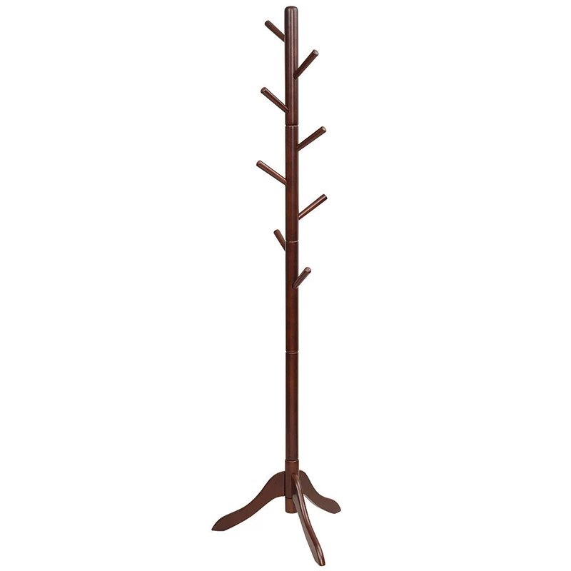 Tangkula Wooden Tree Coat Rack Freestanding