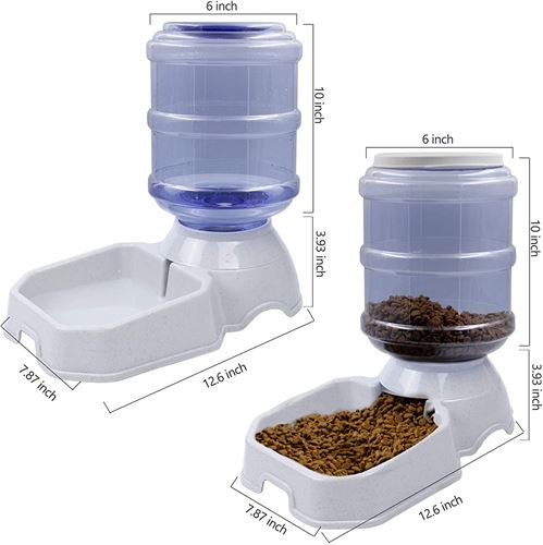 DR.DUDU Cat Dog Automatic Feeding Dispenser & Water Bowl - Large