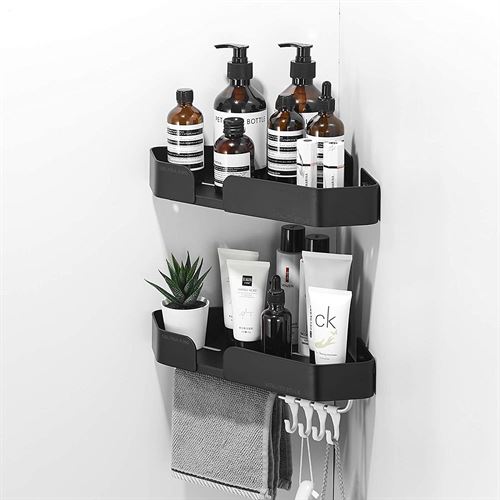 Delysia King 2-Pack Shower Caddy Adhesive Corner Shelf Bathroom Shelves Wall Mounted Organization and Storage,No Drilling
