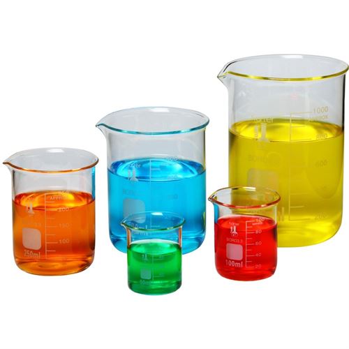 Karter Scientific, 3.3 Boro, Griffin Low Form, Glass Beaker Set of 5