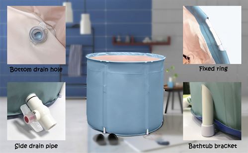 WEY&FLY Portable Foldable Bathtub, Separate Family Bathroom SPA Tub