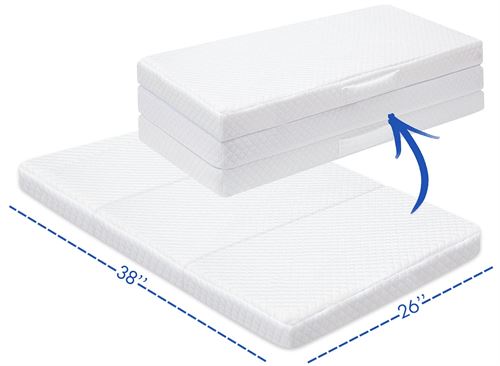 Pack and Play Mattress, Trifold Foldable Travel Pack n Play Mattress Pad