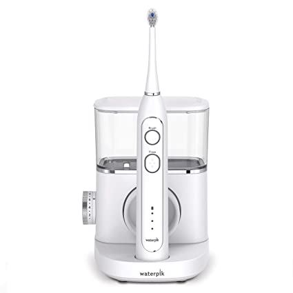 Waterpik Sonic-Fusion Professional Flossing, Electric Toothbrush & Water Flosser Combo in One, SF-02, White