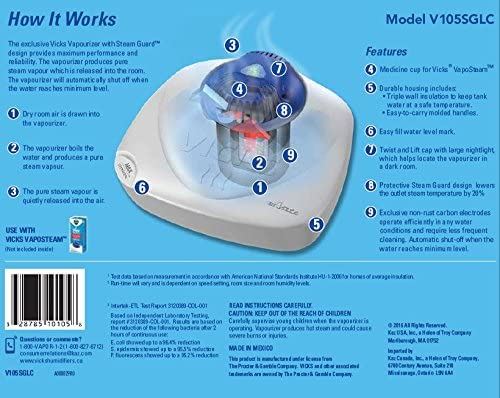 Vicks Nursery 3.7 L Vaporizer with Night-Light Warm Steam Vaporizer for Baby Room 120 Volts