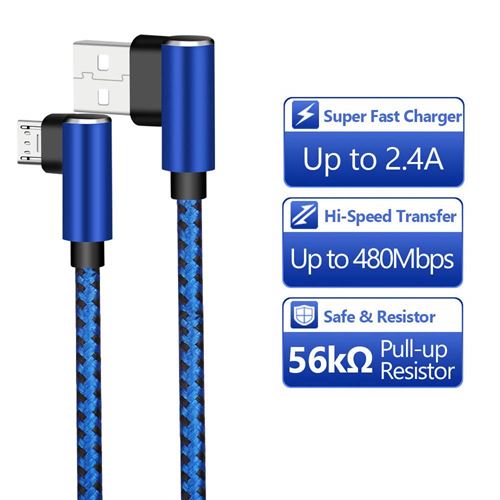CTREEY Micro USB Cable, 90 Degree 3 Pack 10FT Long