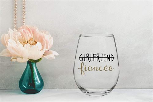 Boyfriend and Girlfriend 15 oz Stemless Glasses (Set of 2)