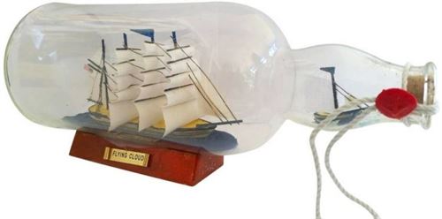 Hampton Nautical Flying Dutchman Model Ship in a Glass Bottle, 27.9 cm