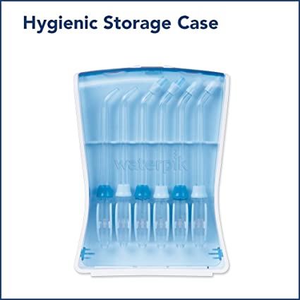 Waterpik Water Flosser Tips Storage Case and 6 Count Replacement Tips