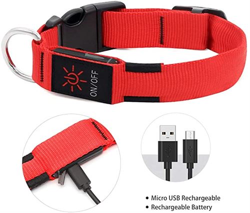 Illumifun LED Dog Collar, USB Rechargeable Lighted Dog Collar
