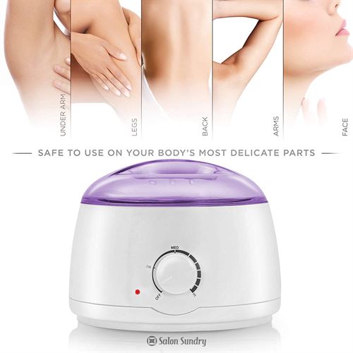 Salon Sundry Portable Electric Hot Wax Warmer Machine for Hair Removal - Purple Lid