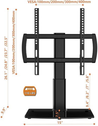 Universal TV Stand/Base Tabletop TV Stand with Wall Mount for 27 to 55 inch