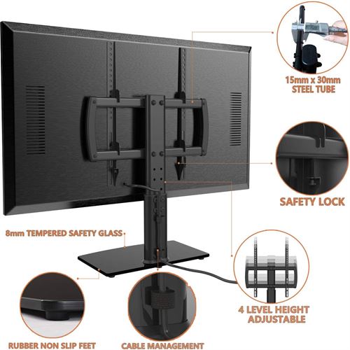 Universal TV Stand/Base Tabletop TV Stand with Wall Mount for 27 to 55 inch